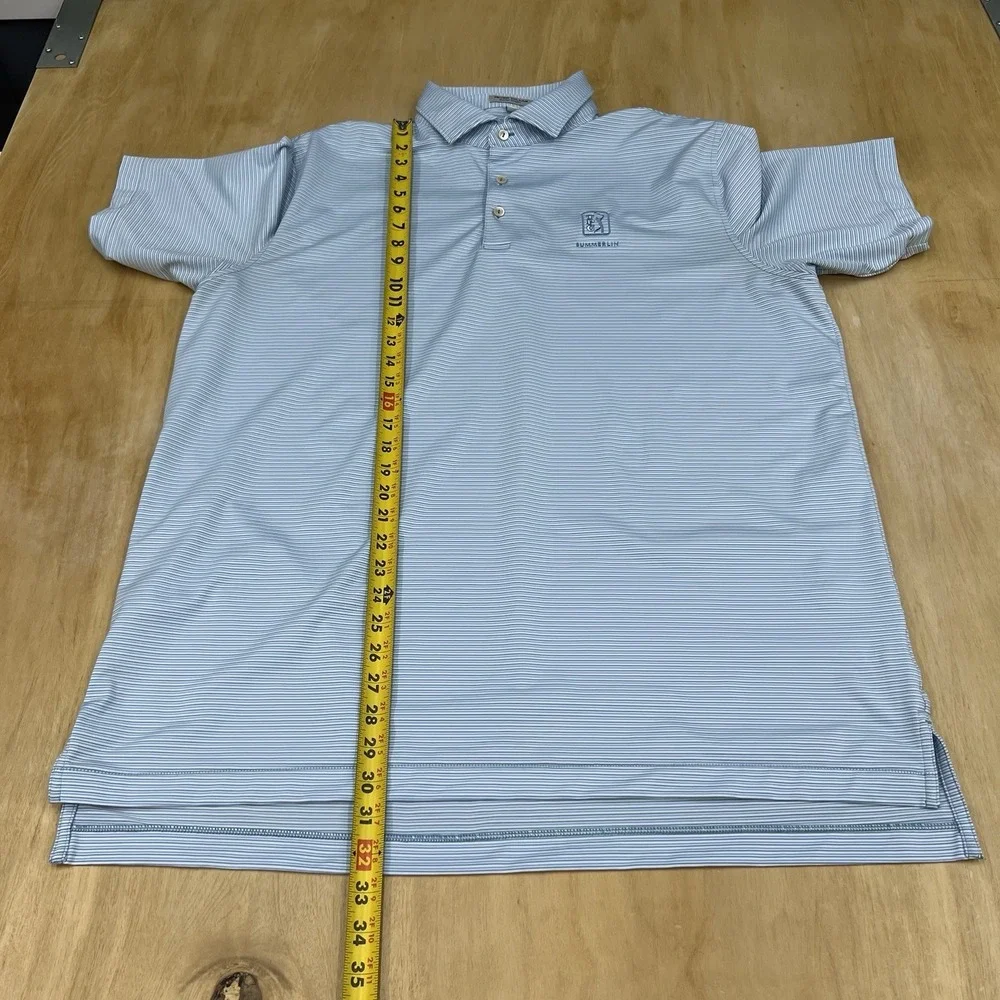 Peter Millar Summer Comfort Polo Golf Shirt Mens XL Loose Fit Blue Striped